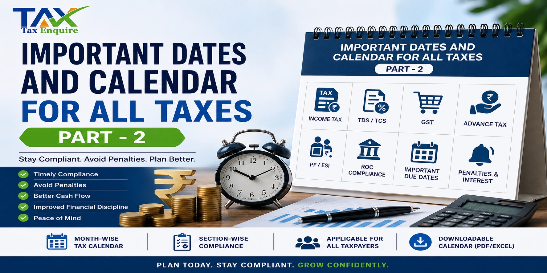 Important Dates And Calendar For All Taxes Part - 2