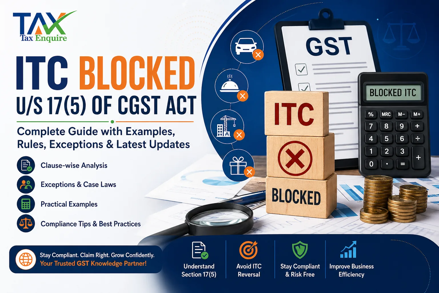 ITC Blocked Under Section 17(5)