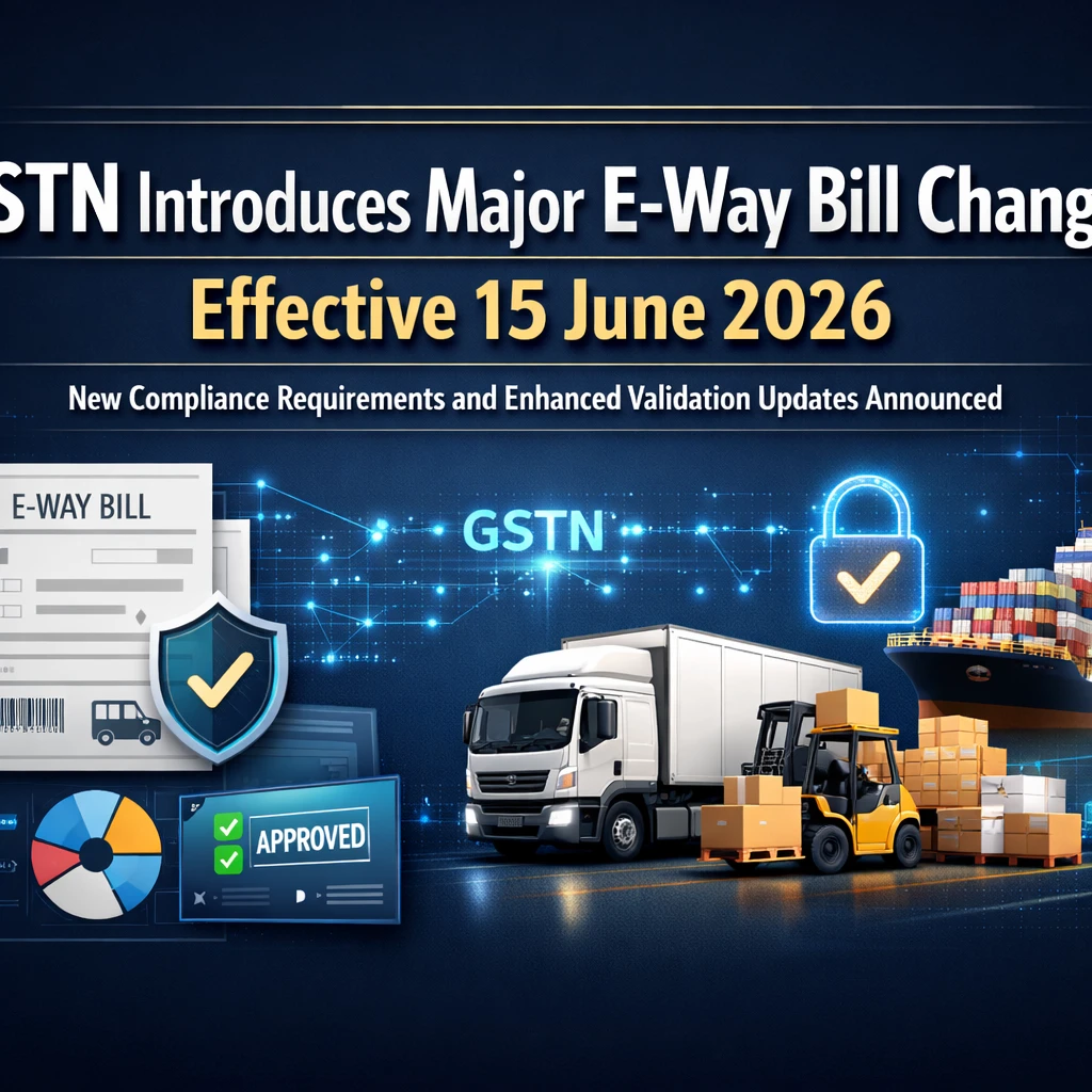GSTN Introduces Major E-Way Bill Changes Effective 15 June 2026