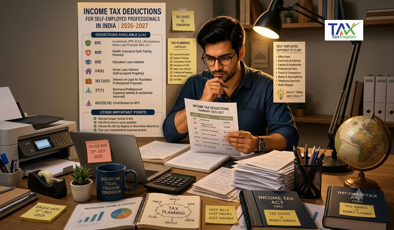 Complete Guide For Income Tax Deductions for Self-Employed Professionals in India 2026-2027