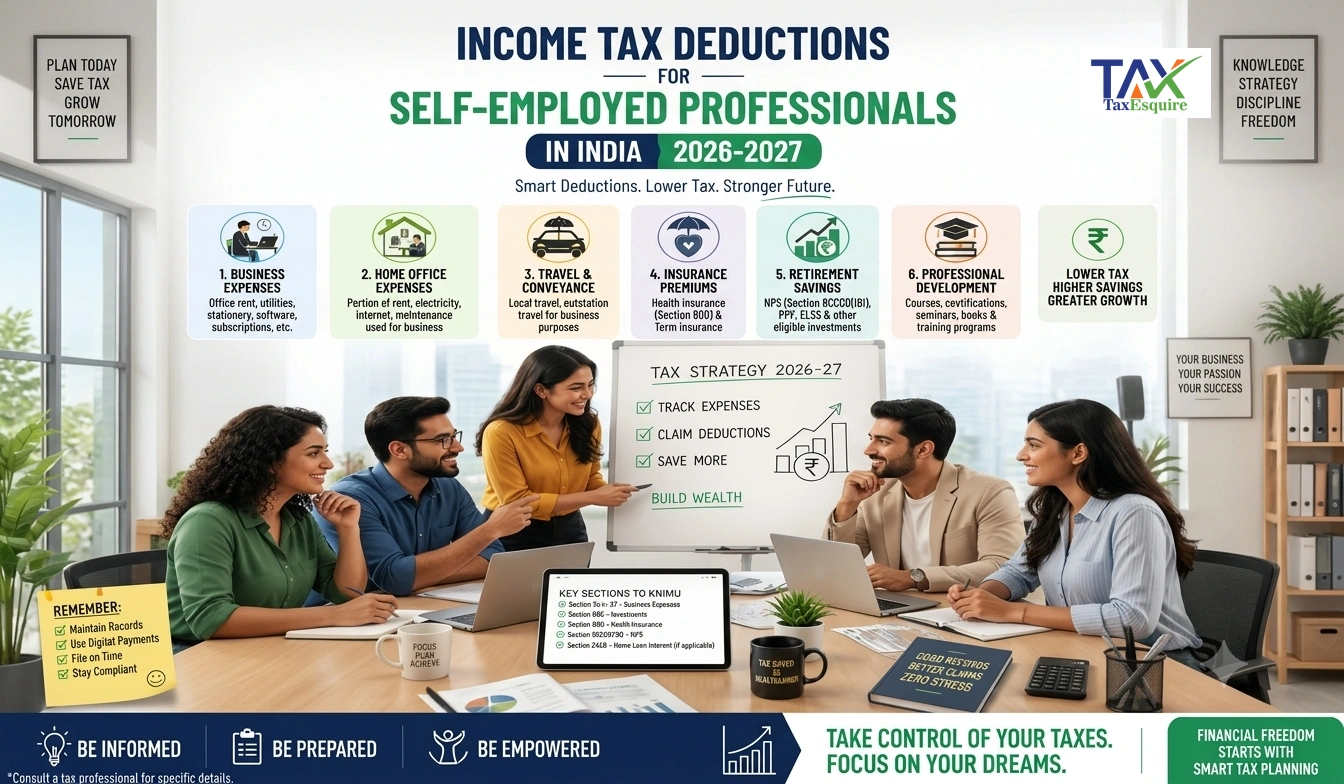 Income Tax Deductions for Self-Employed Professionals in India 2026-2027: Full Guide