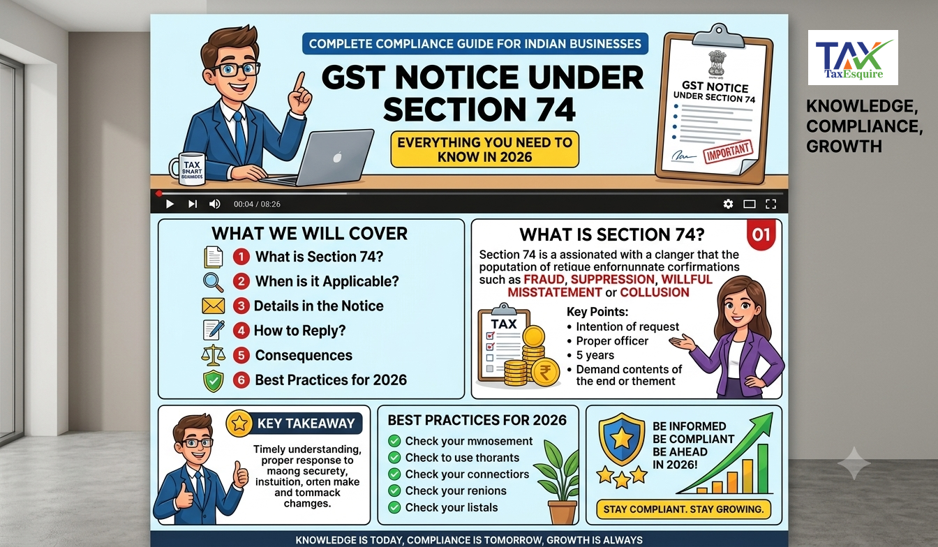 GST Notice Under Section 74: Complete Compliance Guide for Indian Businesses in 2026