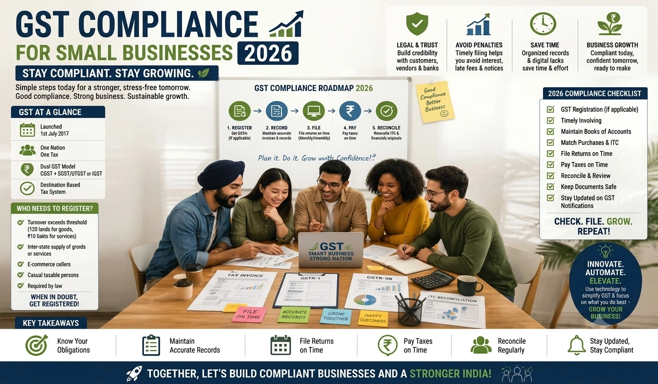 GST Compliance for Small Businesses in 2026: Guide to Registration, Filing, and Penalties