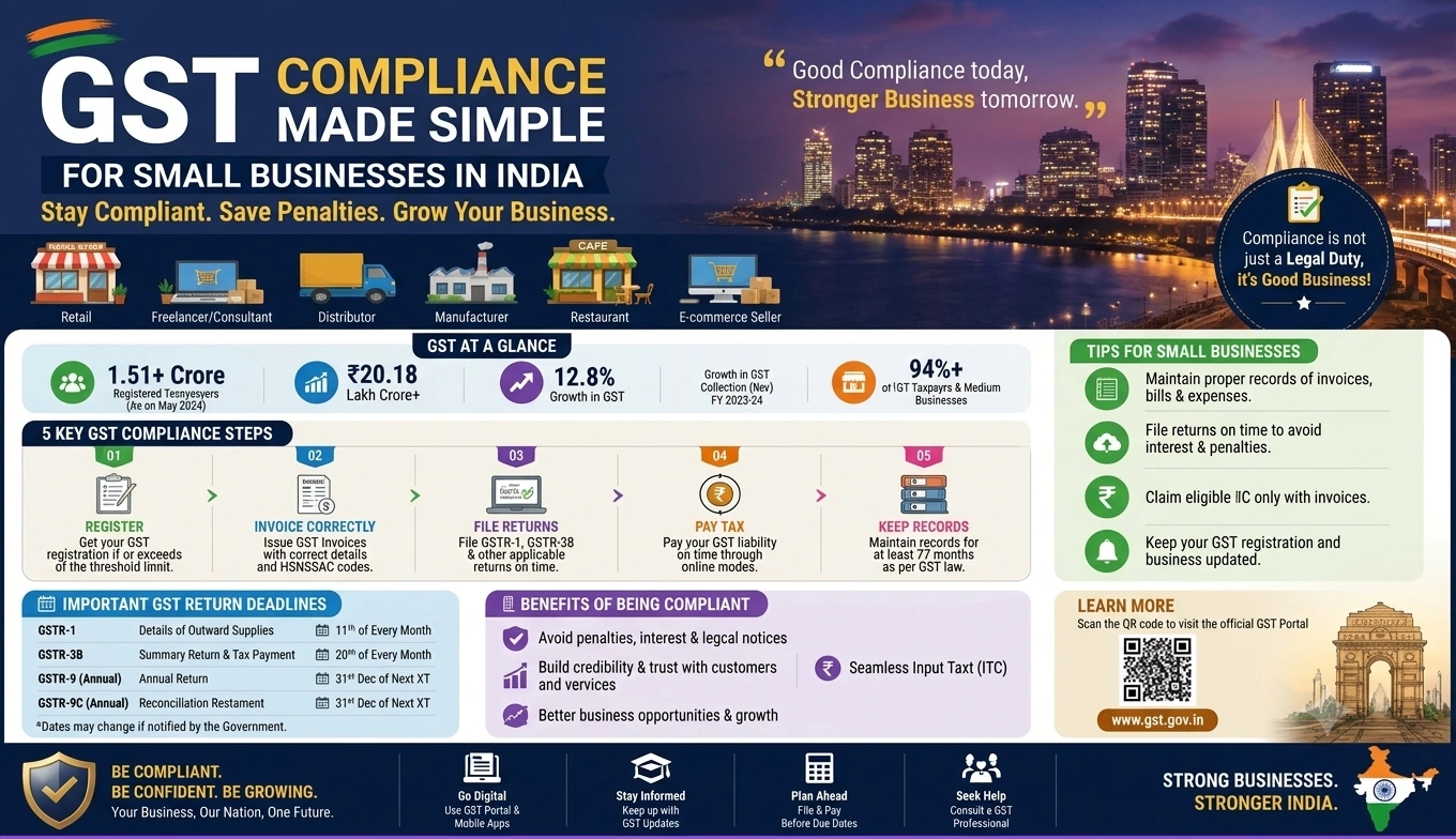 GST Compliance for Small Businesses in India 2026: Complete Guide to Registration, Filing, and Penalties