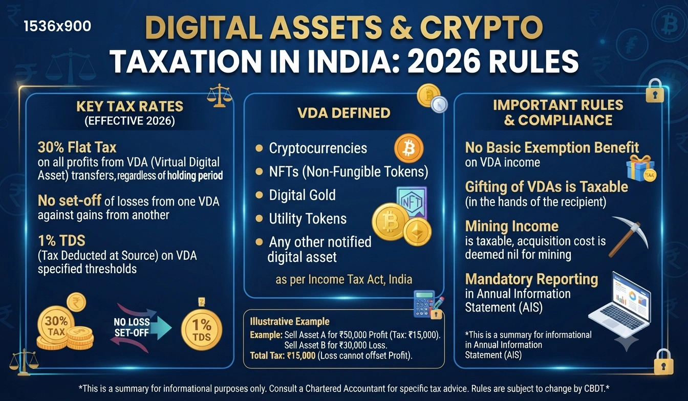 Digital Assets & Crypto Taxation in India 2026 Rules: Complete Compliance Guide for Investors