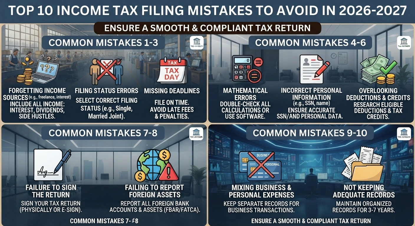 Top 10 Avoid to Income Tax Filing Mistakes in 2026-2027