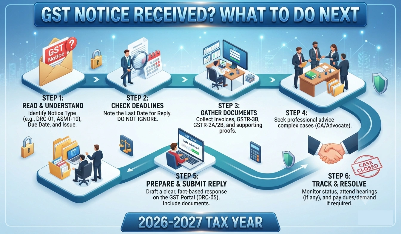 GST Notice Received? What to Do Next — Complete Step-by-Step Guide for Indian Businesses