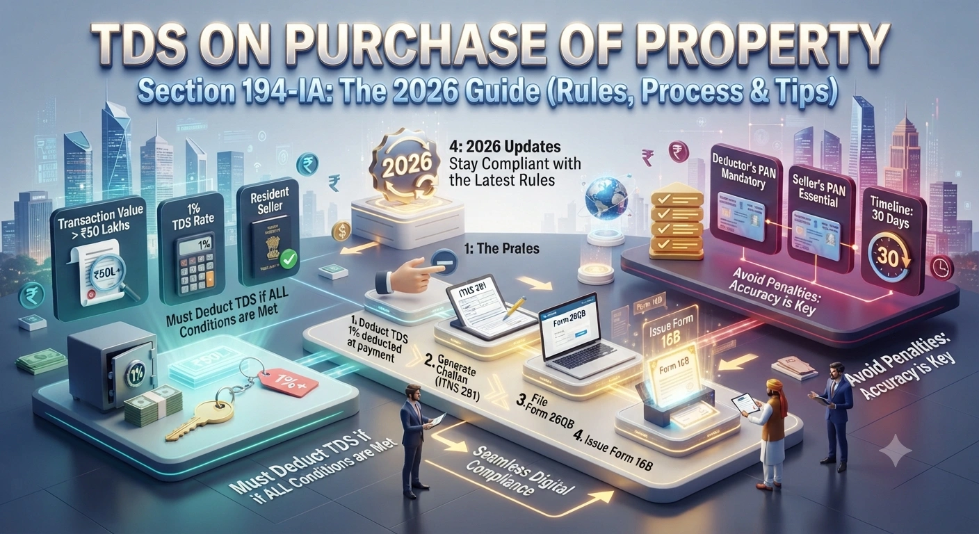 TDS on Purchase of Property Section 194-IA: The 2026 Guide (Rules, Process & Tips)
