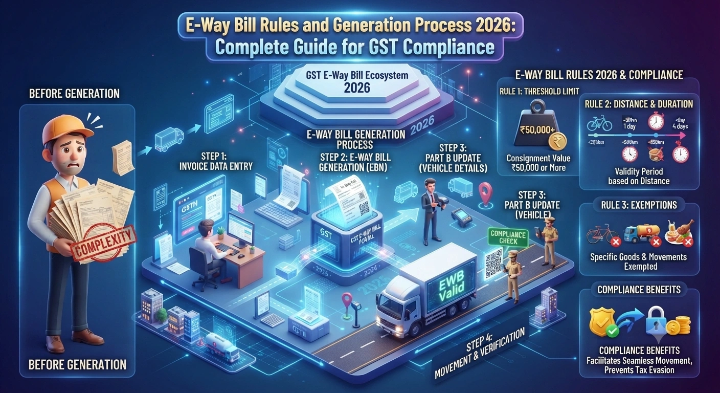 E-Way Bill Rules and Generation Process 2026: Complete Guide for GST Compliance