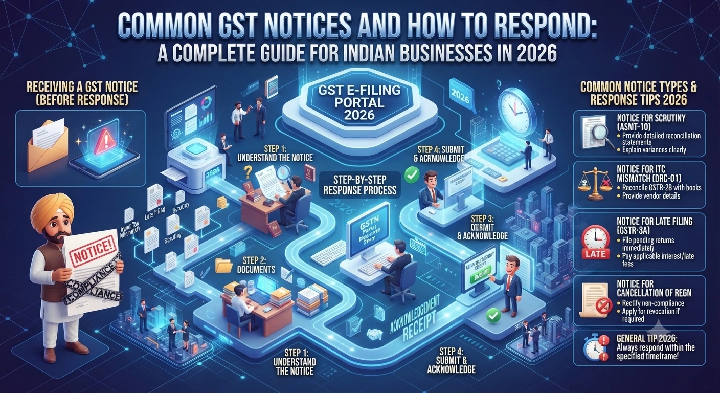 Common GST Notices and How to Respond: A Complete Guide for Indian Businesses in 2026