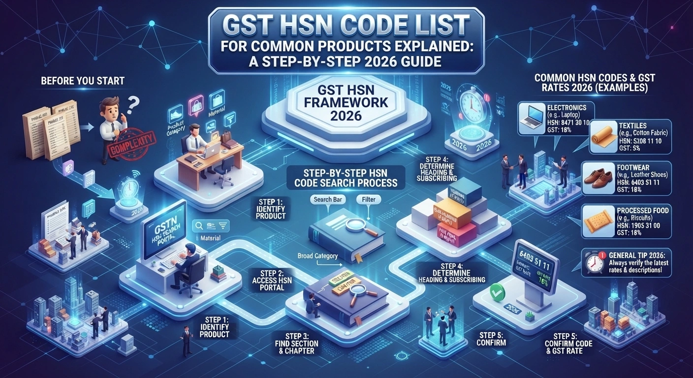 GST HSN Code List for Common Products Explained: A Step-by-Step 2026 Guide