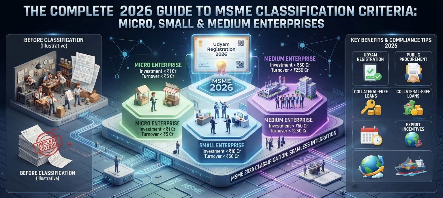 The Complete 2026 Guide to MSME Classification Criteria: Micro, Small & Medium Enterprises